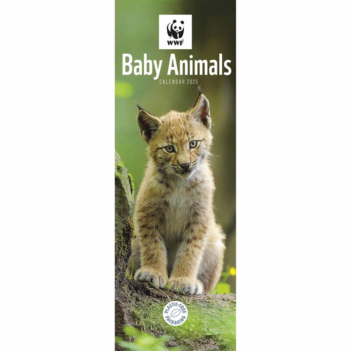 WWF, Baby Animals Slim Calendar 2025
