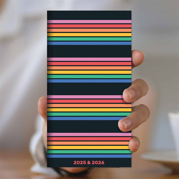 Rainbow Stripe Slim Diary 2025 - 2026