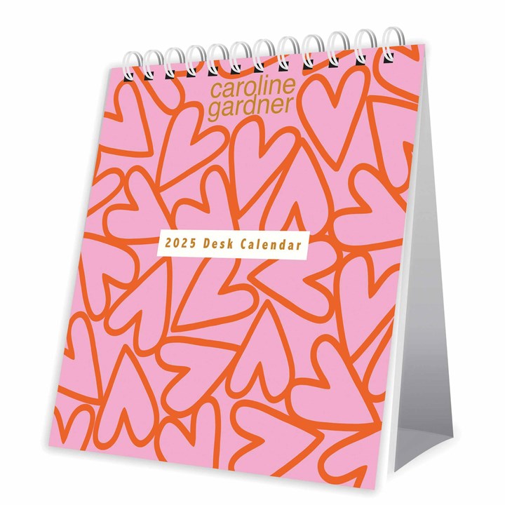 Caroline Gardner, Hearts Easel Desk Calendar 2025
