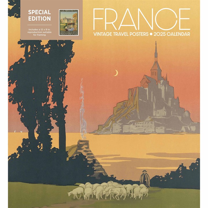 France, Vintage Travel Posters Calendar 2025