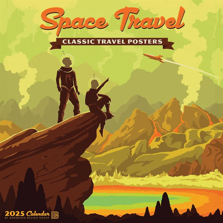 Space Travel, Classic Illustrated Posters Calendar 2025