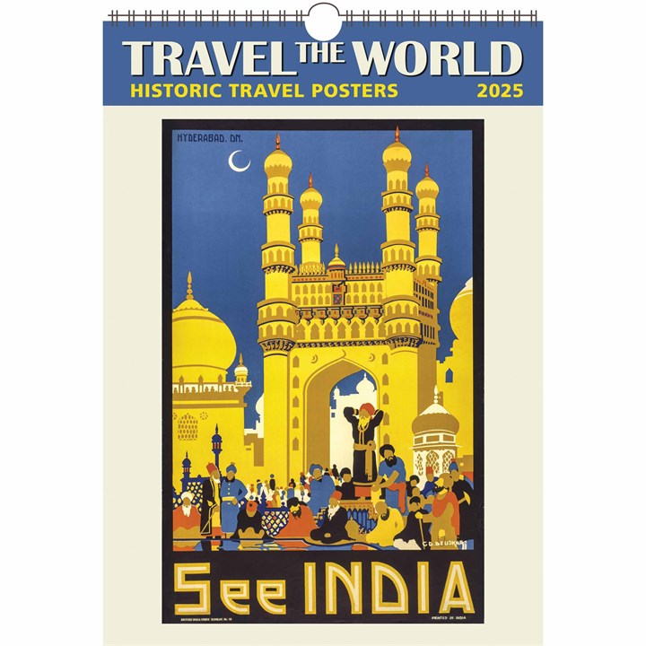 Travel The World, Historic Travel Posters Super Deluxe Calendar 2025