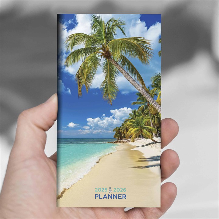 Tropical Beach Slim Diary 2025 - 2026