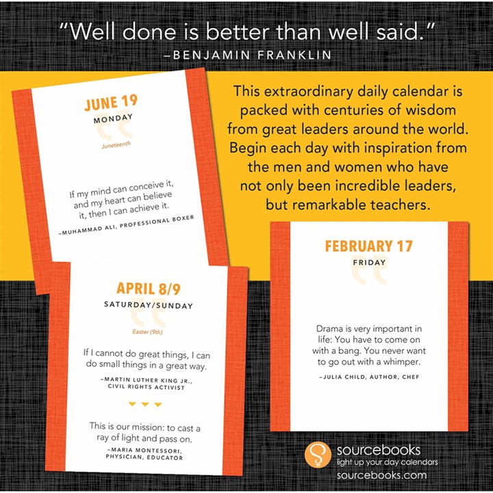 306759 Great Quotes From Great Leaders Desk Calendar Back 