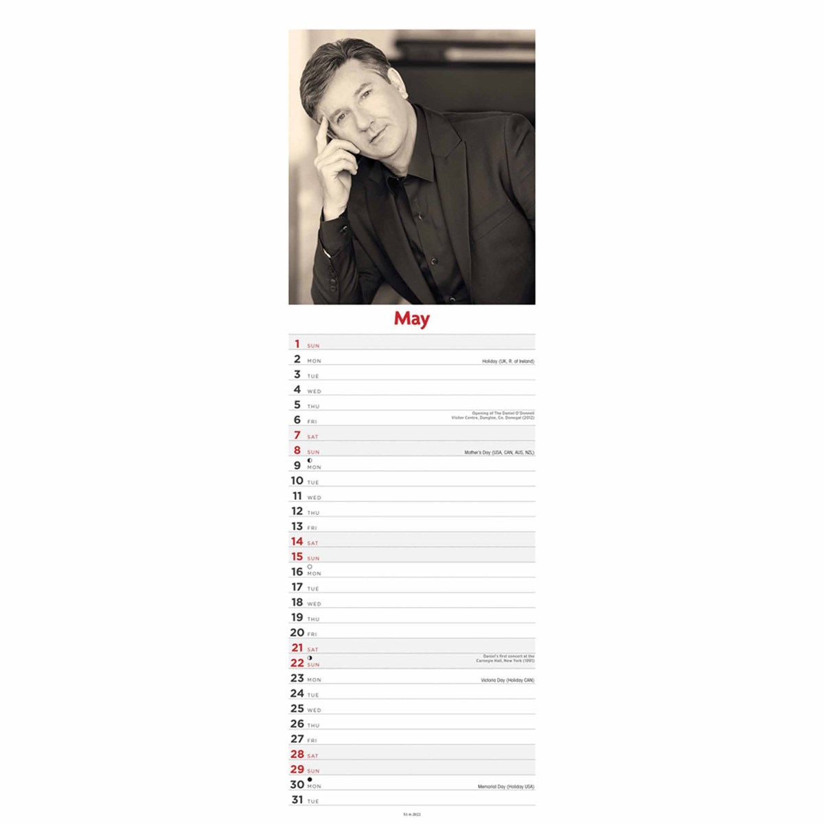 DANIEL O'DONNELL 2022 CALENDAR OFFICIAL A3 SIZE WALL NEW FREE UK POSTAGE 