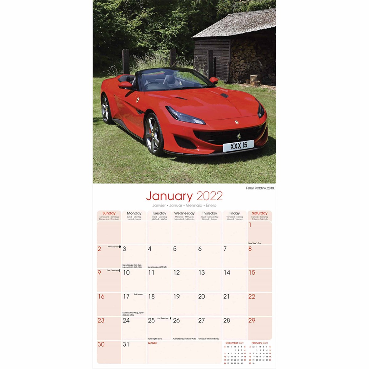 Ferrari Calendar 2022 Car Wall 15% OFF MULTI ORDERS! 