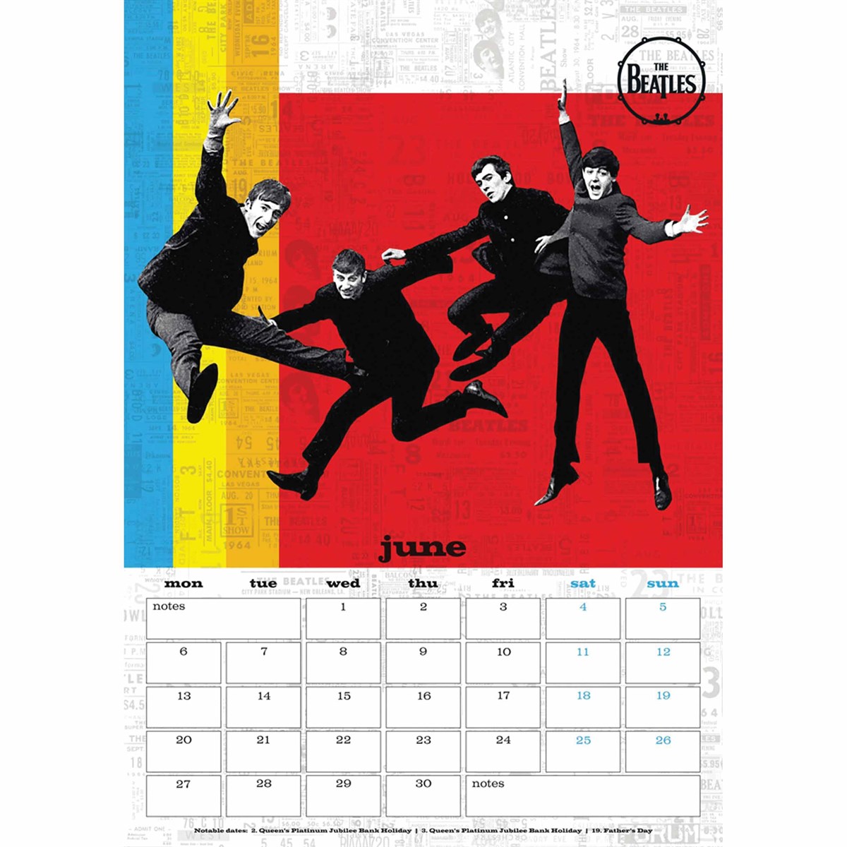 Month To View Entertainment The Beatles Official A3 Calendar 2022 