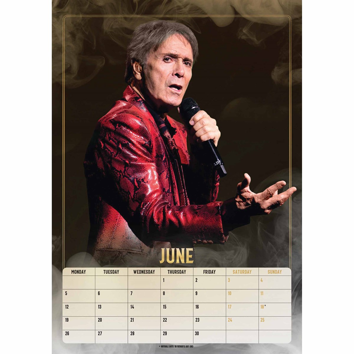 Month To View A3 Wall Calendar Official Sir Cliff Richard 2022 Calendar 