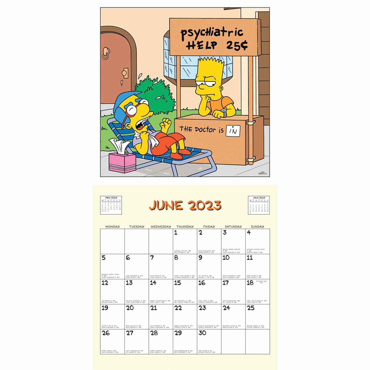 Official The Simpsons 2022 Calendar Month To View Square Wall Calendar 