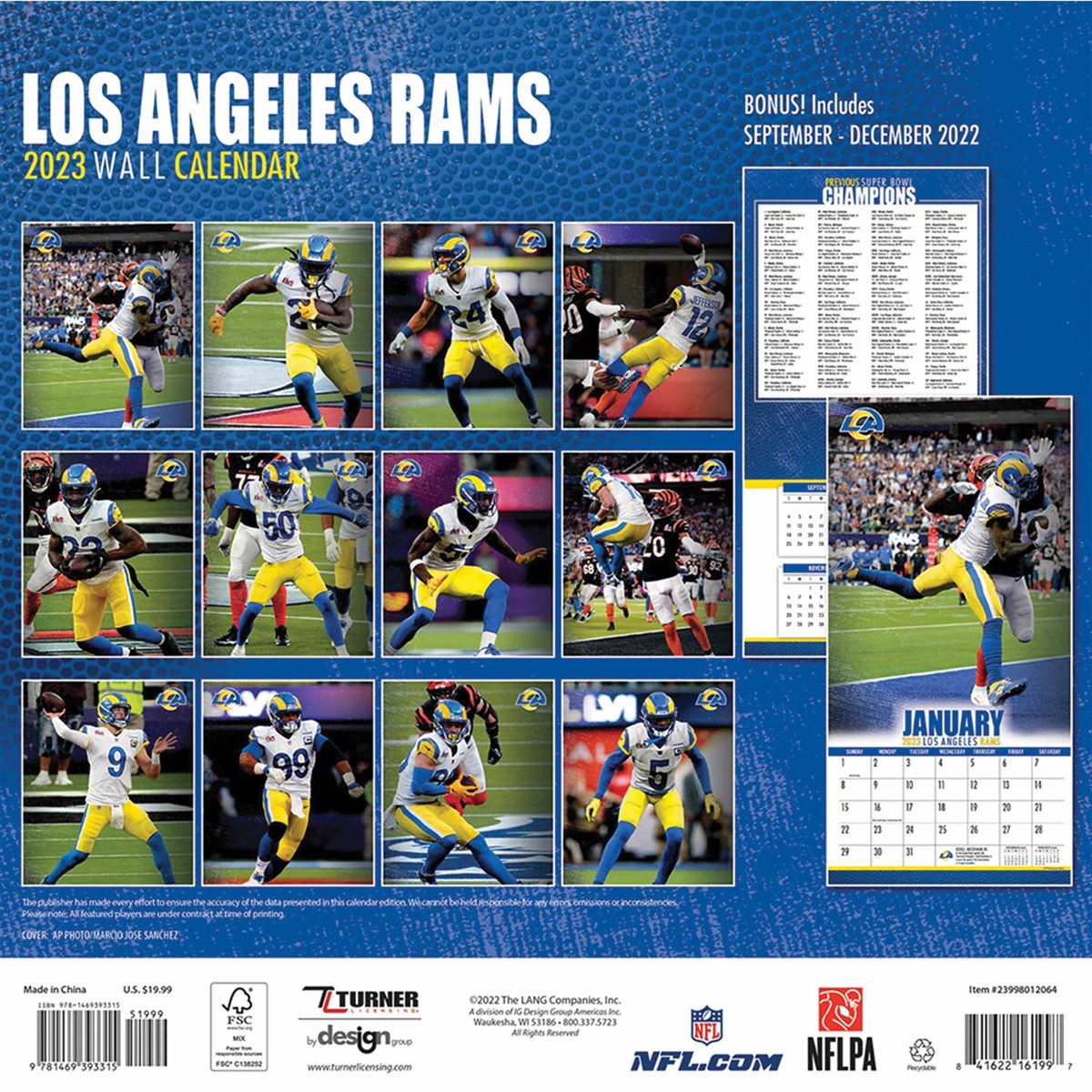Los Angeles Rams Calendar - Gwen Pietra
