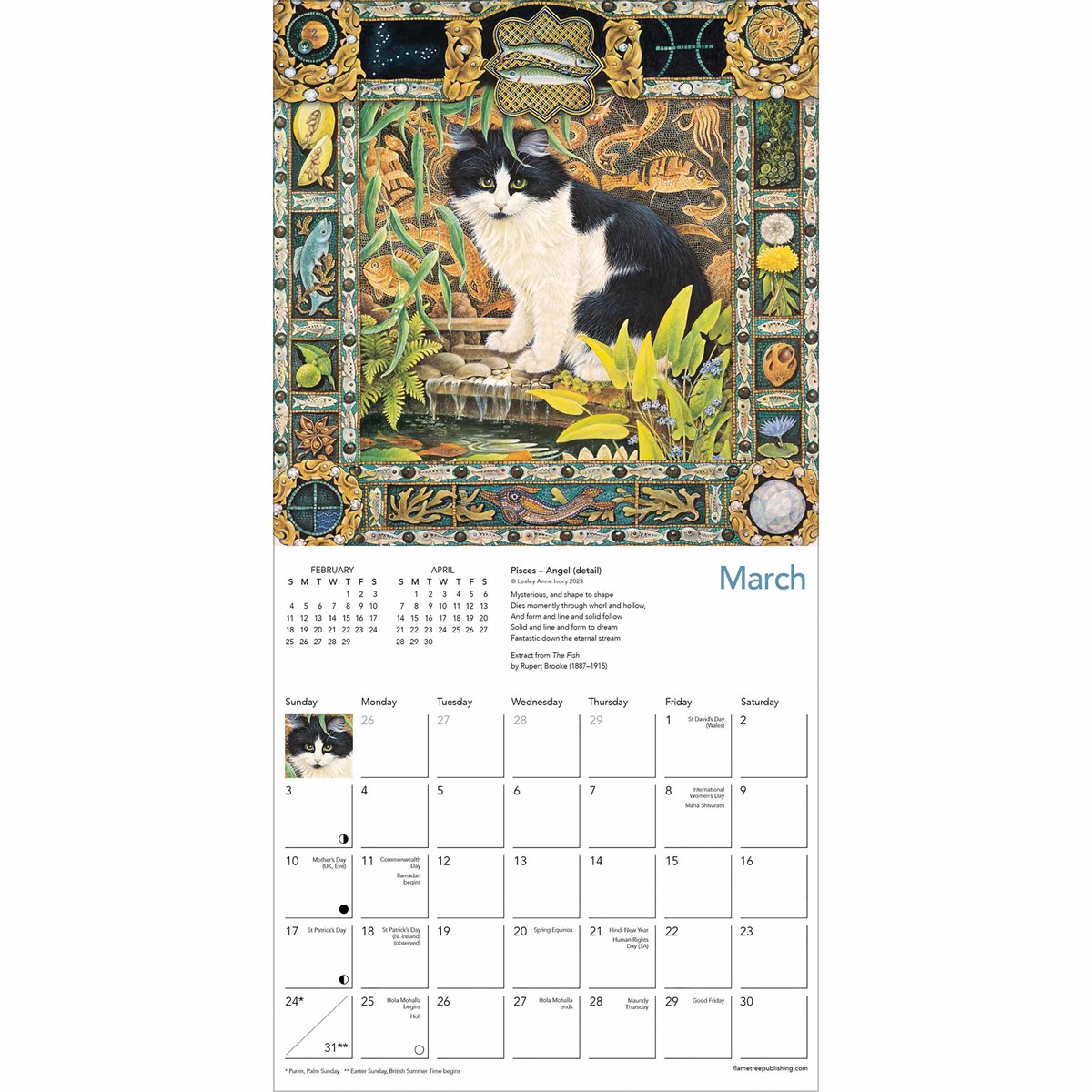 Ivory Cats Mini Calendar 2024