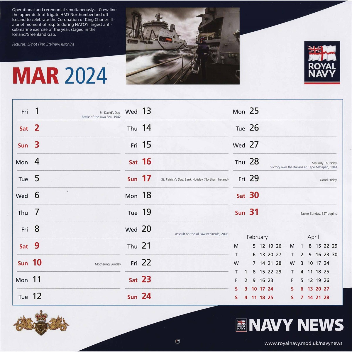 Royal Navy Calendar 2024