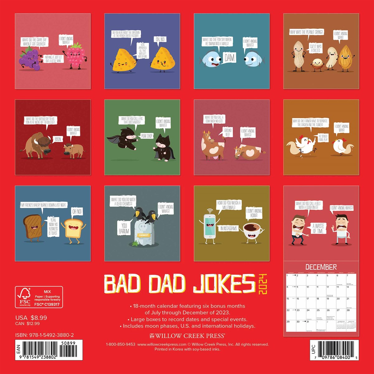 Bad Dad Jokes Mini Calendar 2024