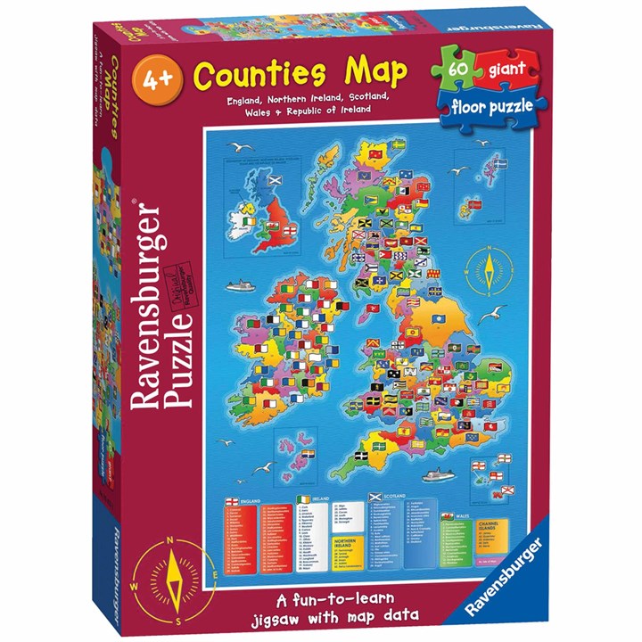 Ravensburger, Counties Map, Giant Floor Jigsaw