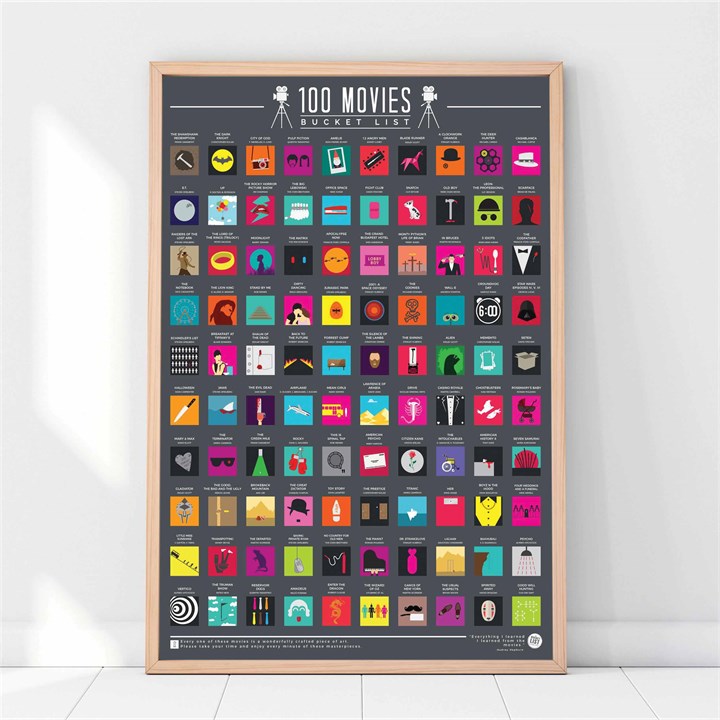 100 Movies Scratch Poster