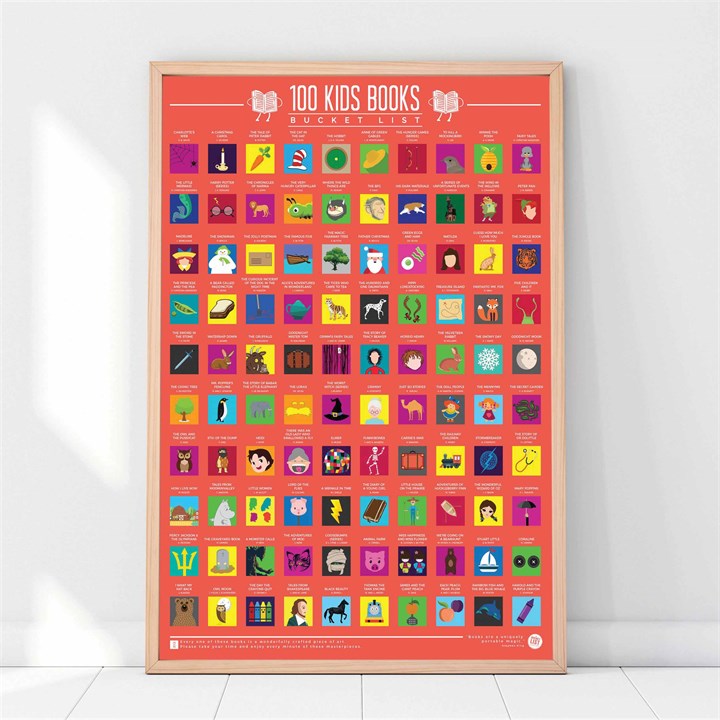 100 Kids Books Scratch Poster