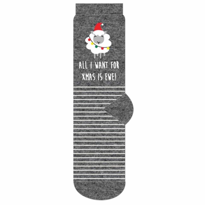 All I Want For Xmas Is Ewe! Socks - Size 4 - 8