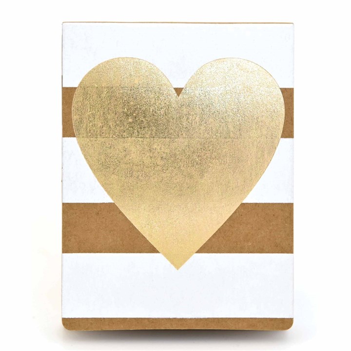 Gold Heart A7 Notepad