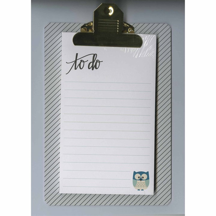 Image of Cute Owl Notepad & Clipboard