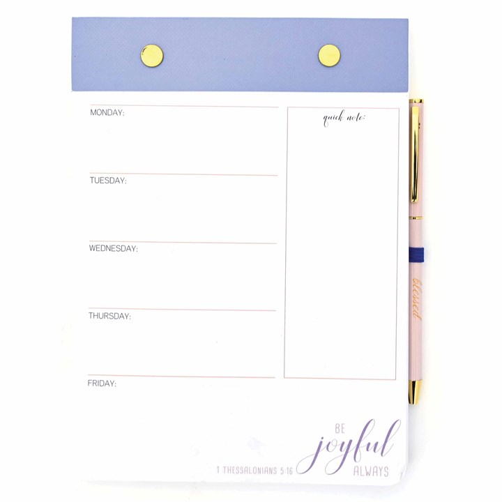 Be Joyful Perpetual Desk Pad & Pen Set