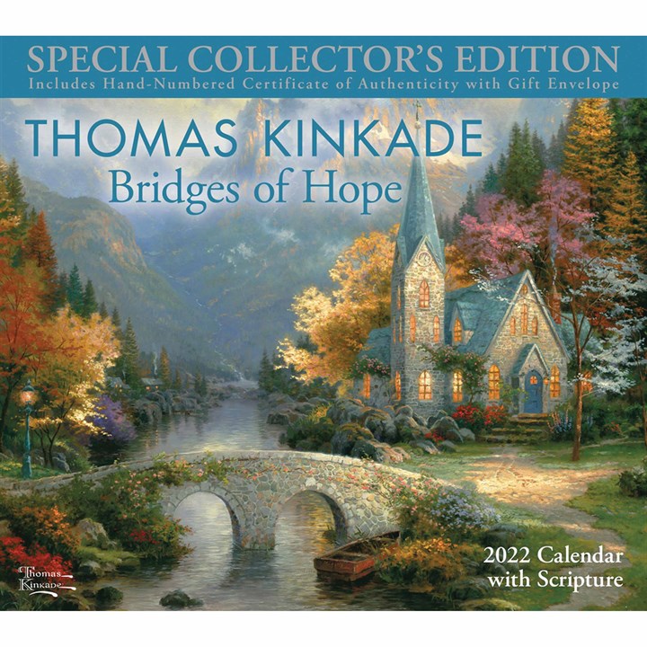Kinkade, Bridges Of Hope Scripture Collector's Edition Deluxe Calendar 2022