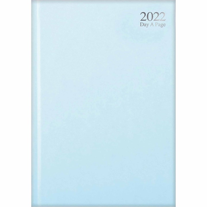 Pastel Blue Hardback Day-A-Page A4 Diary 2022