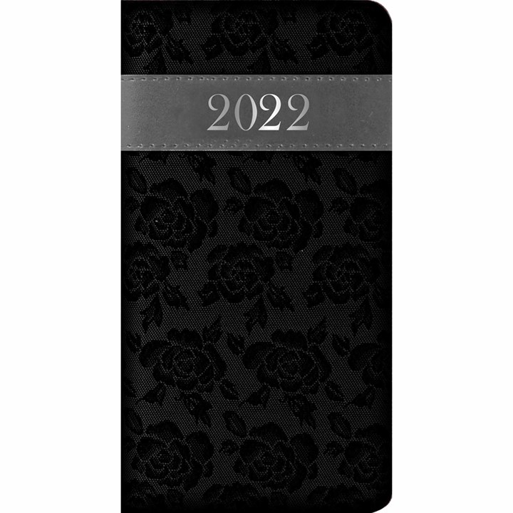 Embroidered Black Roses Slim Diary 2022