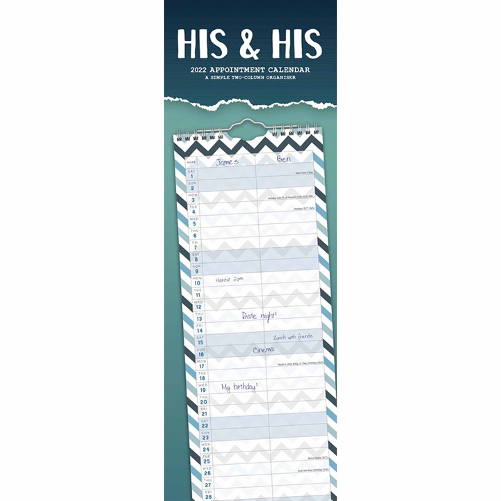 His & His Couples Slim Planner 2022