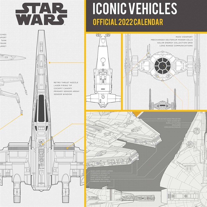 Disney Star Wars, Iconic Vehicles Official Calendar 2022