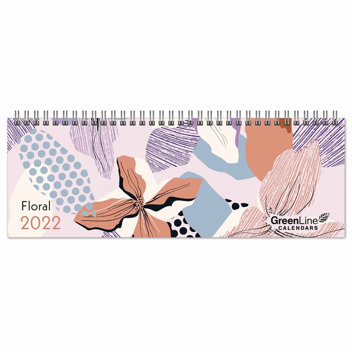 Floral GreenLine Easel Desk Calendar