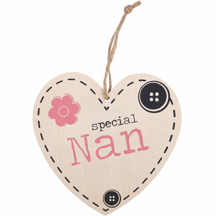 Special Nan Hanging Heart Sign