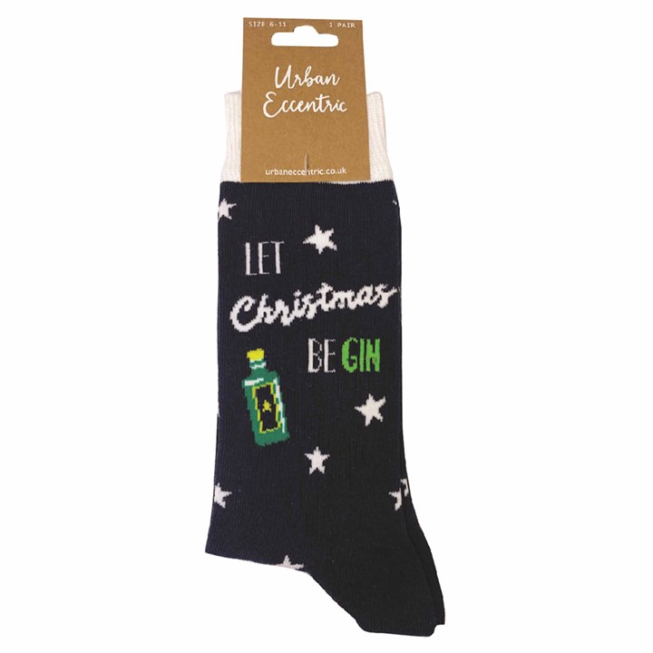 Let Christmas Be Gin Socks - Size 6 - 11
