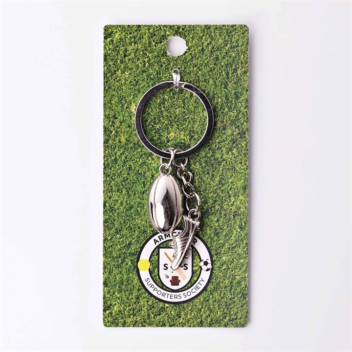 Rugby Ball & Boot Keyring