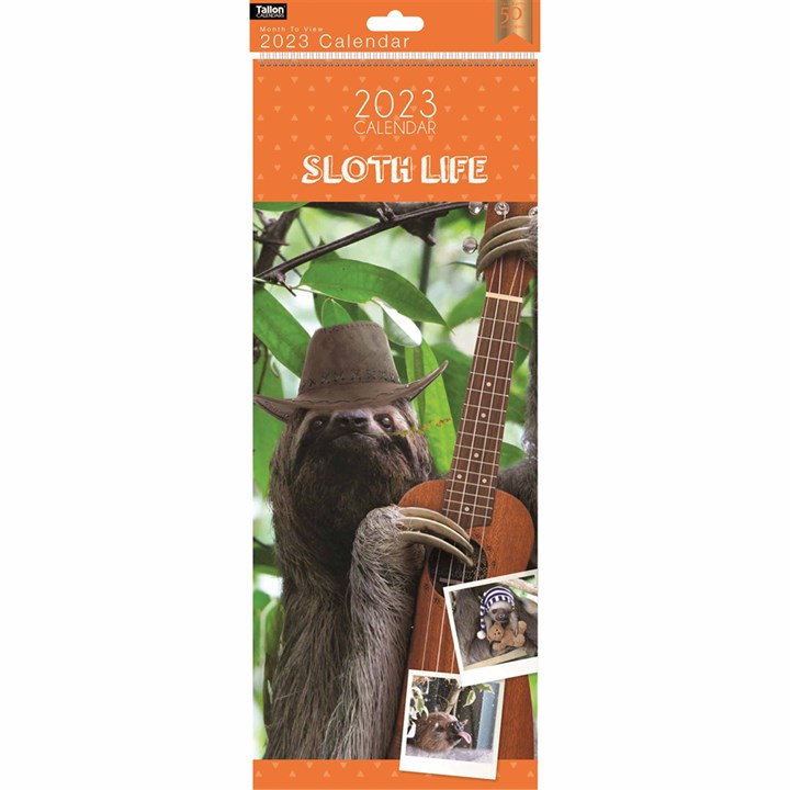 Sloth Life Slim Calendar 2023