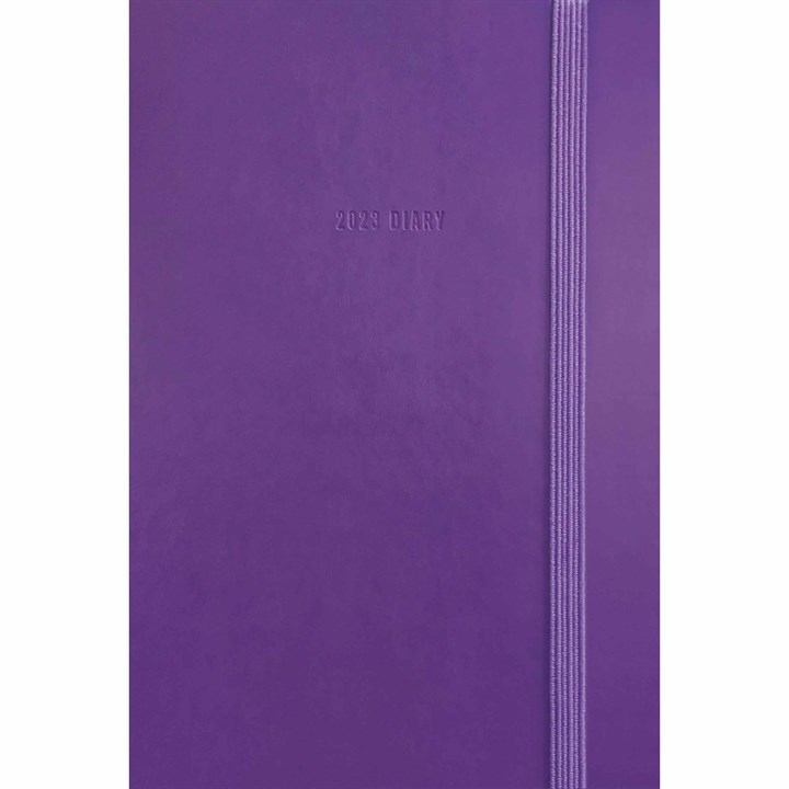 Purple Soft Touch A7 Diary 2023