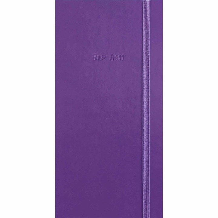 Purple Soft Touch Slim Diary 2023