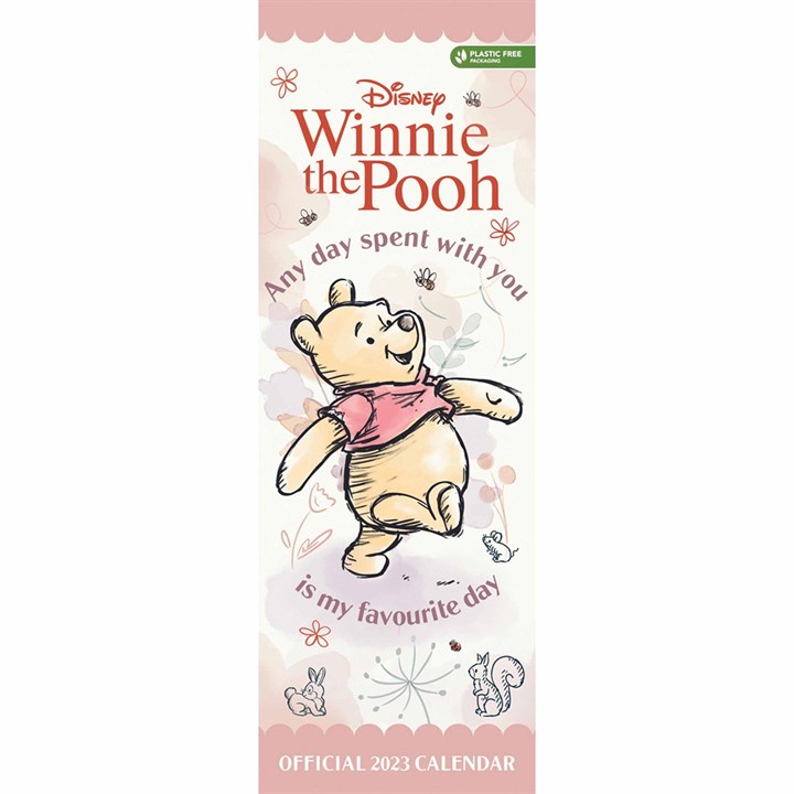 Disney, Winnie The Pooh Official Slim Calendar 2023