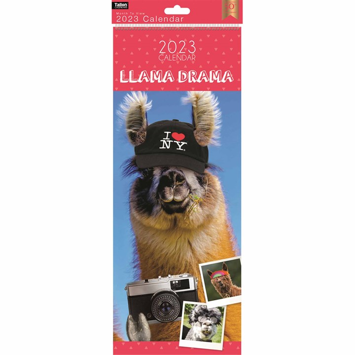 Llama Drama Slim Calendar 2023