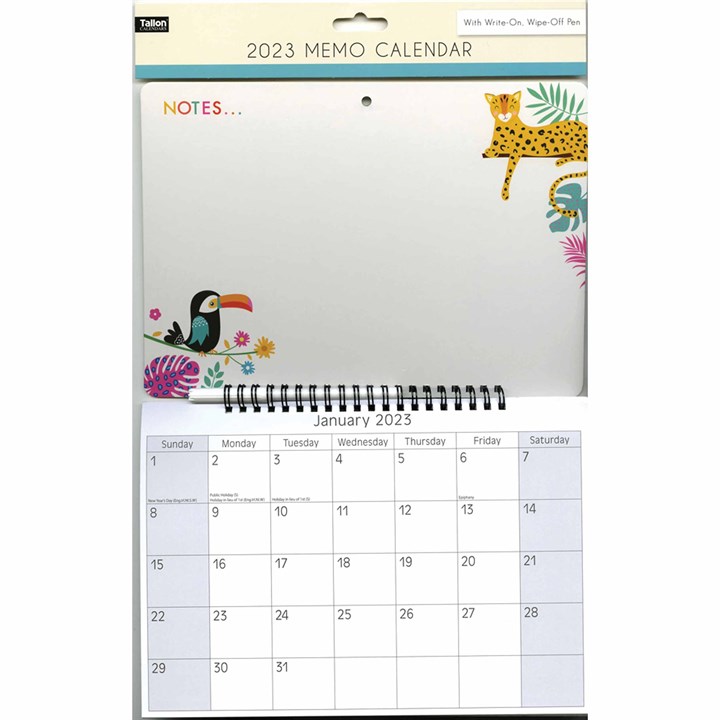 Safari Memo Calendar 2023