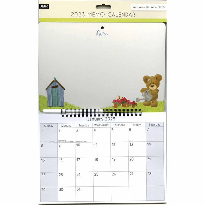 Teddy Memo 2023 Calendars
