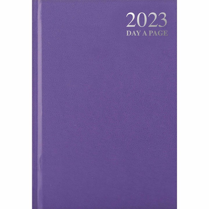 Pastel Purple Hardback Day-A-Page A4 Diary 2023