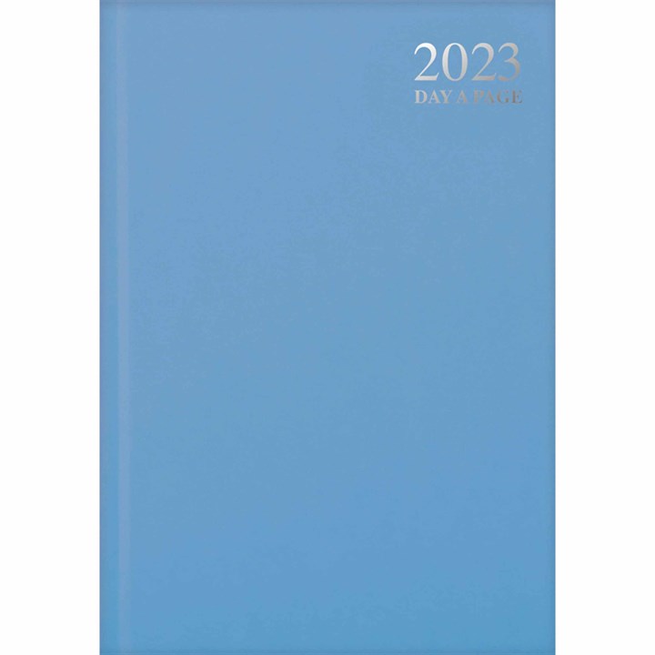 Pastel Blue Hardback Day-A-Page A5 Diary 2023