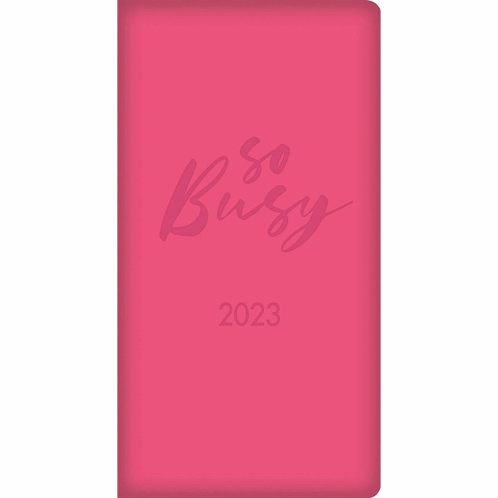 Pink Embossed Natural Slim Diary 2023