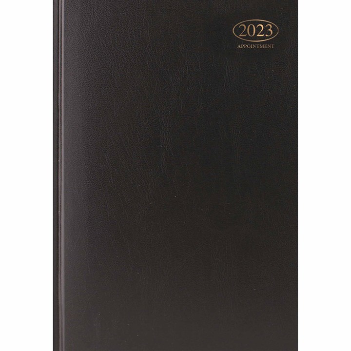 Black Hardback Day-A-Page Appointment A4 Diary 2023