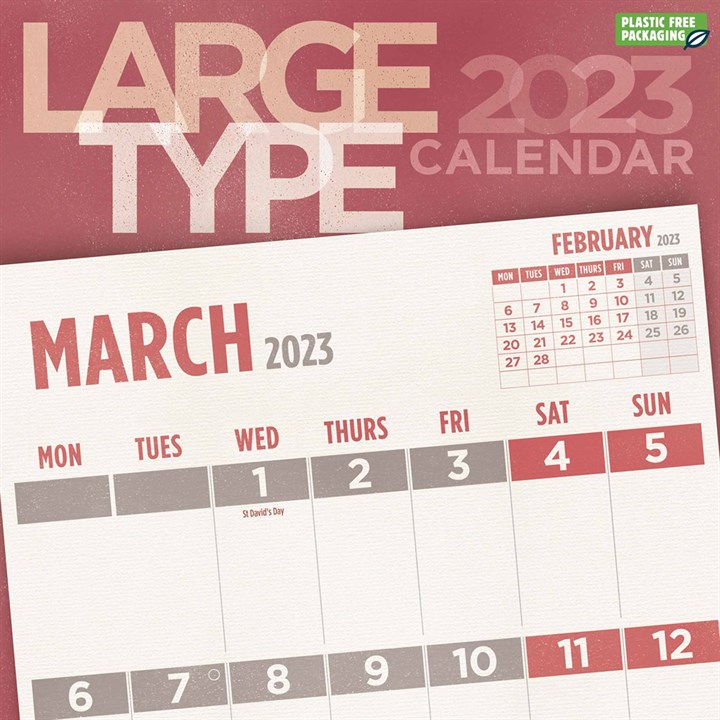Large Type Calendar 2023