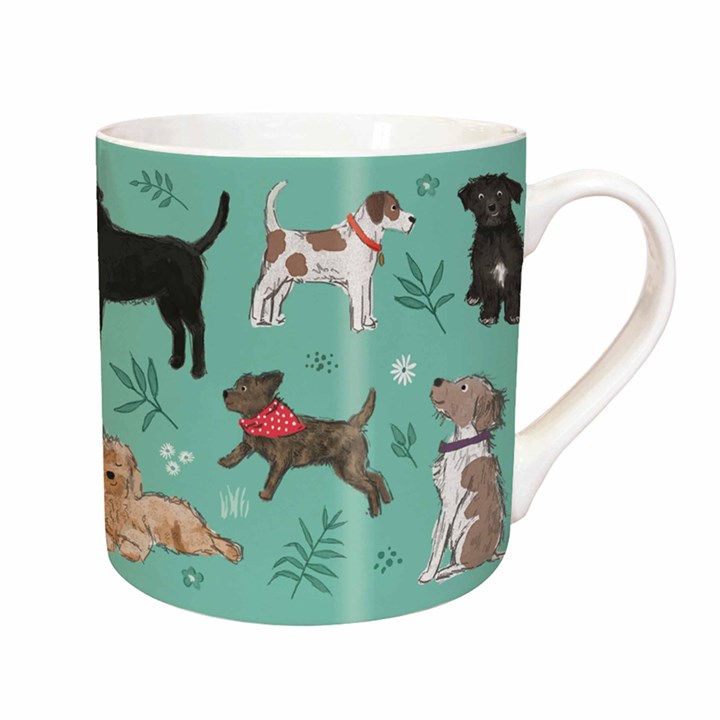 Dog & Floral Pattern Mug
