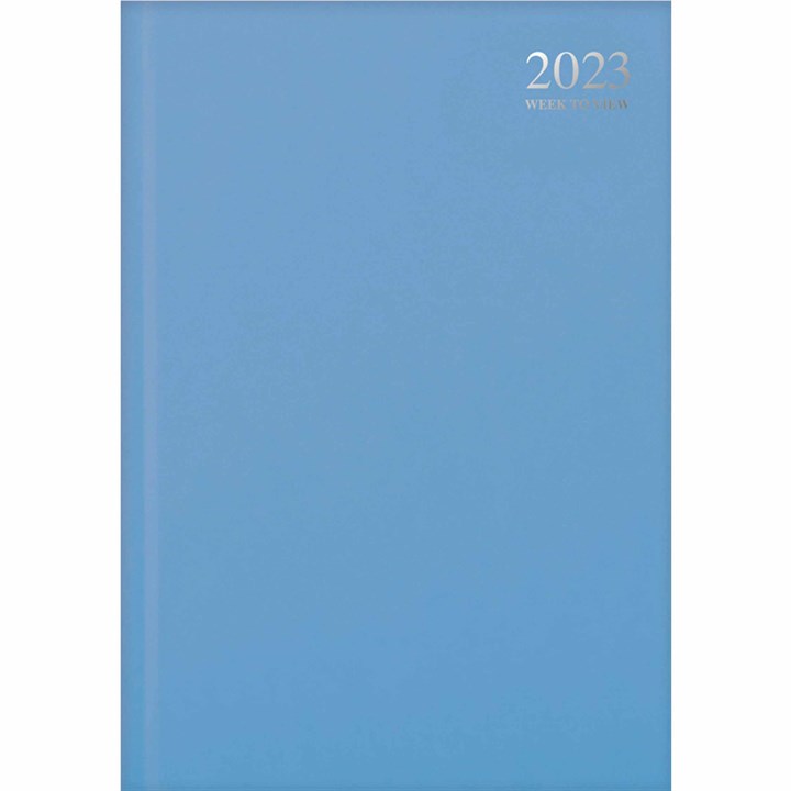 Pastel Blue Hardback Week To View A4 Diary 2023