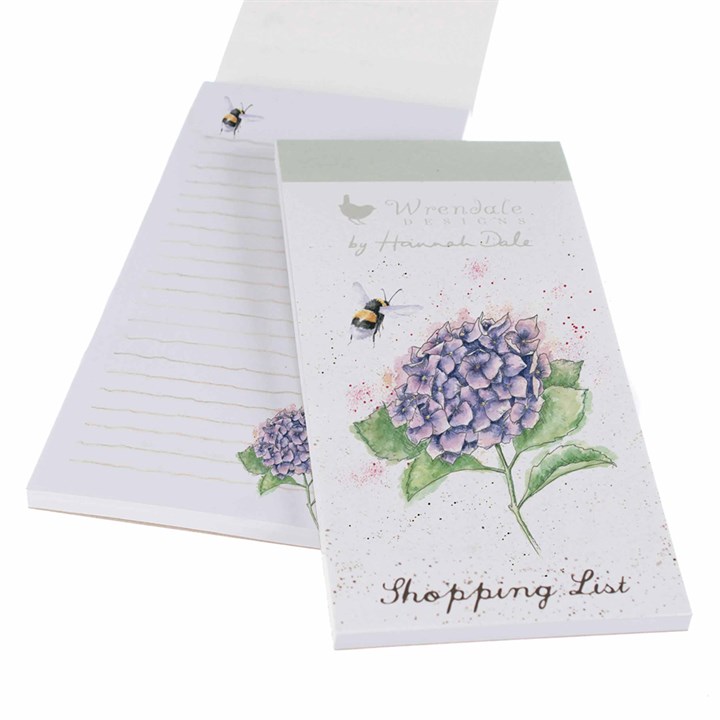 Wrendale Designs, Hydrangea and Bee Magnetic Shopping List Pad