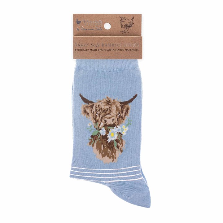 Wrendale Designs, Highland Cow Socks - Size 4 - 8