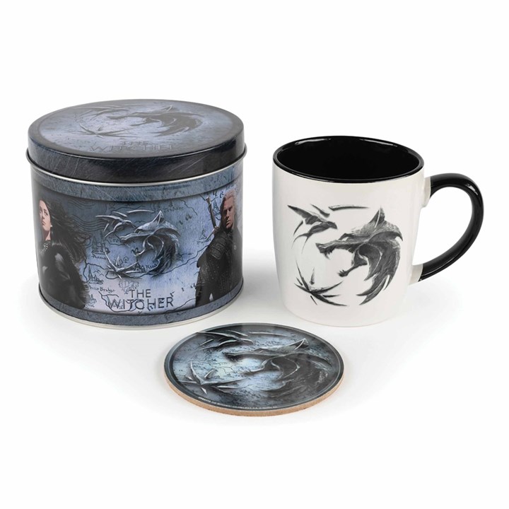 The Witcher Mug, Coaster & Tin Set